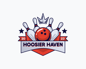 Crown Sports Bowling Alley logo design