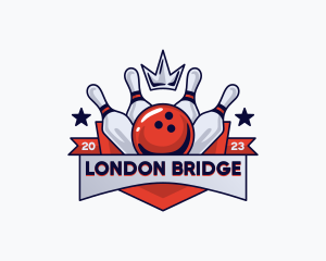 Crown Sports Bowling Alley logo design