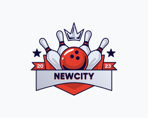 Crown Sports Bowling Alley logo design