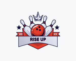 Crown Sports Bowling Alley logo design