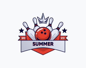 Crown Sports Bowling Alley logo design