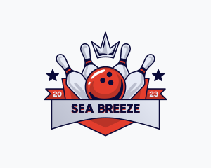 Crown Sports Bowling Alley logo design