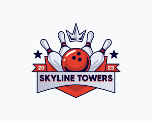 Crown Sports Bowling Alley logo design