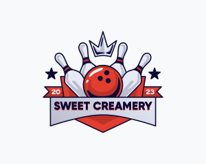 Crown Sports Bowling Alley logo design