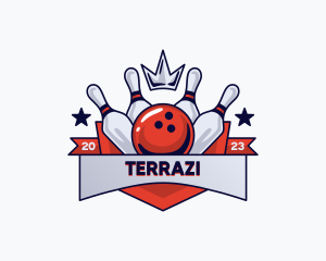 Crown Sports Bowling Alley logo design