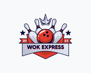 Crown Sports Bowling Alley logo design