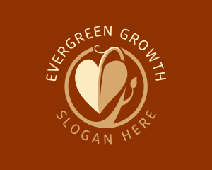 Growing - Heart Leaf Nature logo design