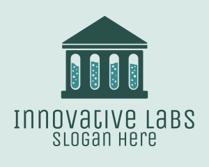 Scientist - Blue Laboratory House logo design