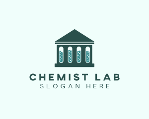 Chemist - Blue Laboratory House logo design