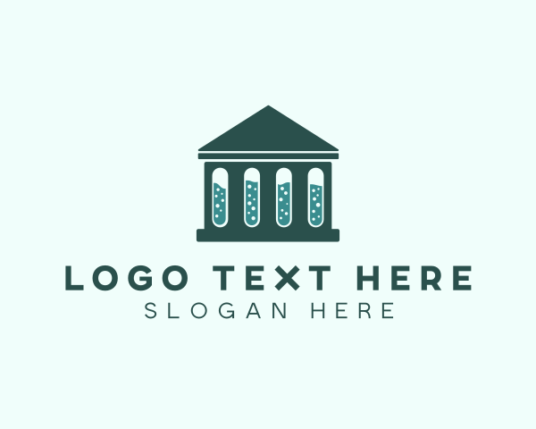 Test Tube - Blue Laboratory House logo design