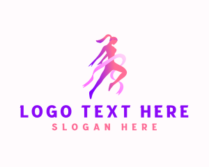 Fitness - Woman Sports Athlete logo design