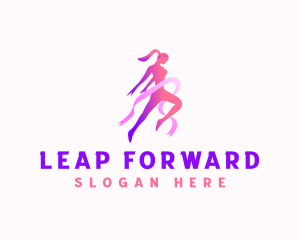 Jumping - Woman Sports Athlete logo design