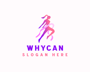 Running - Woman Sports Athlete logo design