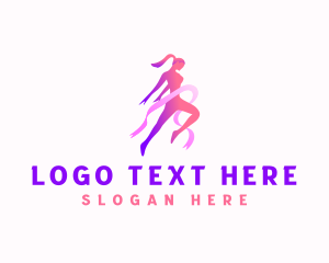 Running - Woman Sports Athlete logo design