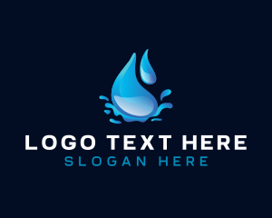 Fluid - Splash Water Droplet logo design