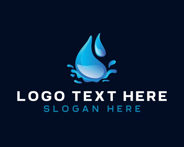 Ocean - Splash Water Droplet logo design