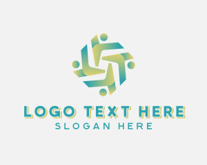 Humanitarian - Geometric Community People logo design
