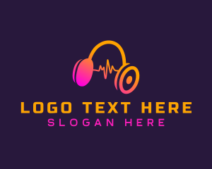 Streamer - Soundwave Music Headphones logo design