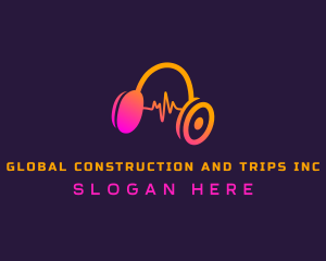 Record Label - Soundwave Music Headphones logo design