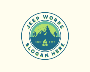 Mountain Outdoor Camping logo design