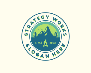 Mountain Outdoor Camping logo design