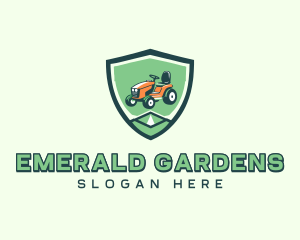 Tractor Lawn Mowing logo design