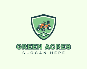 Tractor Lawn Mowing logo design