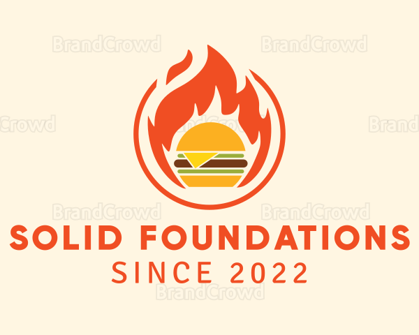 Flaming Burger Restaurant Logo