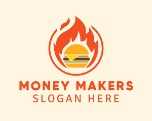 Flaming Burger Restaurant  Logo