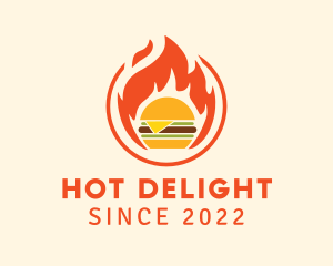 Flaming Burger Restaurant  logo design