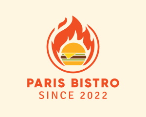 Flaming Burger Restaurant  logo design