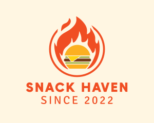 Flaming Burger Restaurant  logo design