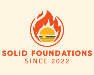 On The Go - Flaming Burger Restaurant logo design