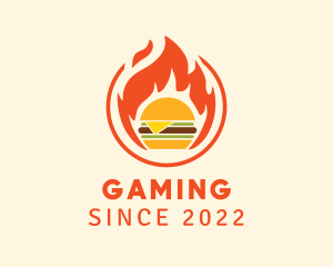 Hamburger - Flaming Burger Restaurant logo design