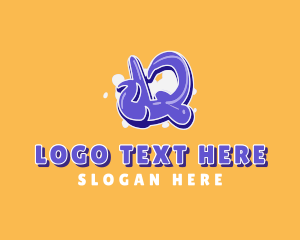 Vibrant - Blockbuster Graffiti Letter Q logo design
