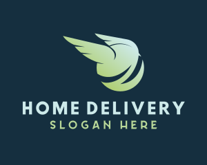 Gradient Wings Courier logo design