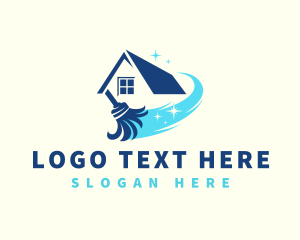 Service - Shiny House Cleaning Mop logo design