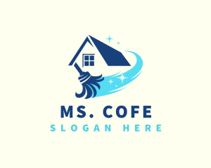 Sweep - Shiny House Cleaning Mop logo design