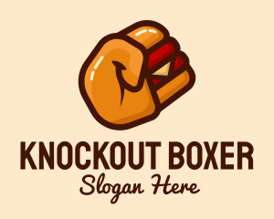 Boxer - Hamburger Fist Punch logo design