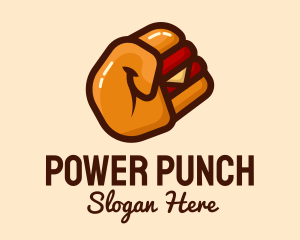 Punch - Hamburger Fist Punch logo design