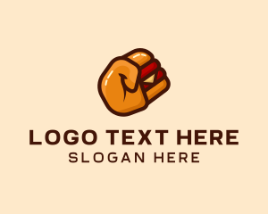 Dining - Hamburger Fist Punch logo design