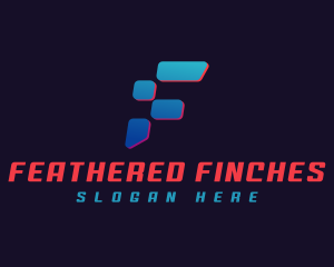 Tech Gaming Digital Letter F logo design