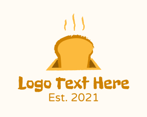 Toaster - Toasted Bread Slice logo design