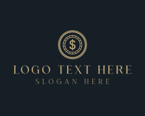 Dollar - Luxury Gold Coin logo design