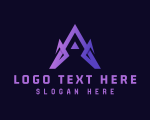 Gamer - Cyber Gaming Letter A logo design