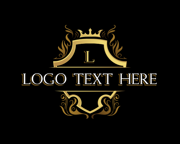 High End - Elegant Crown Shield logo design