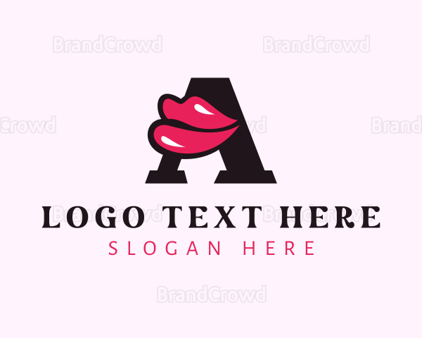 Lip Cosmetic Letter A Logo