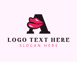 Speaking - Lip Cosmetic Letter A logo design