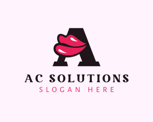 Lip Cosmetic Letter A logo design