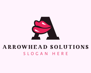 Lip Cosmetic Letter A logo design